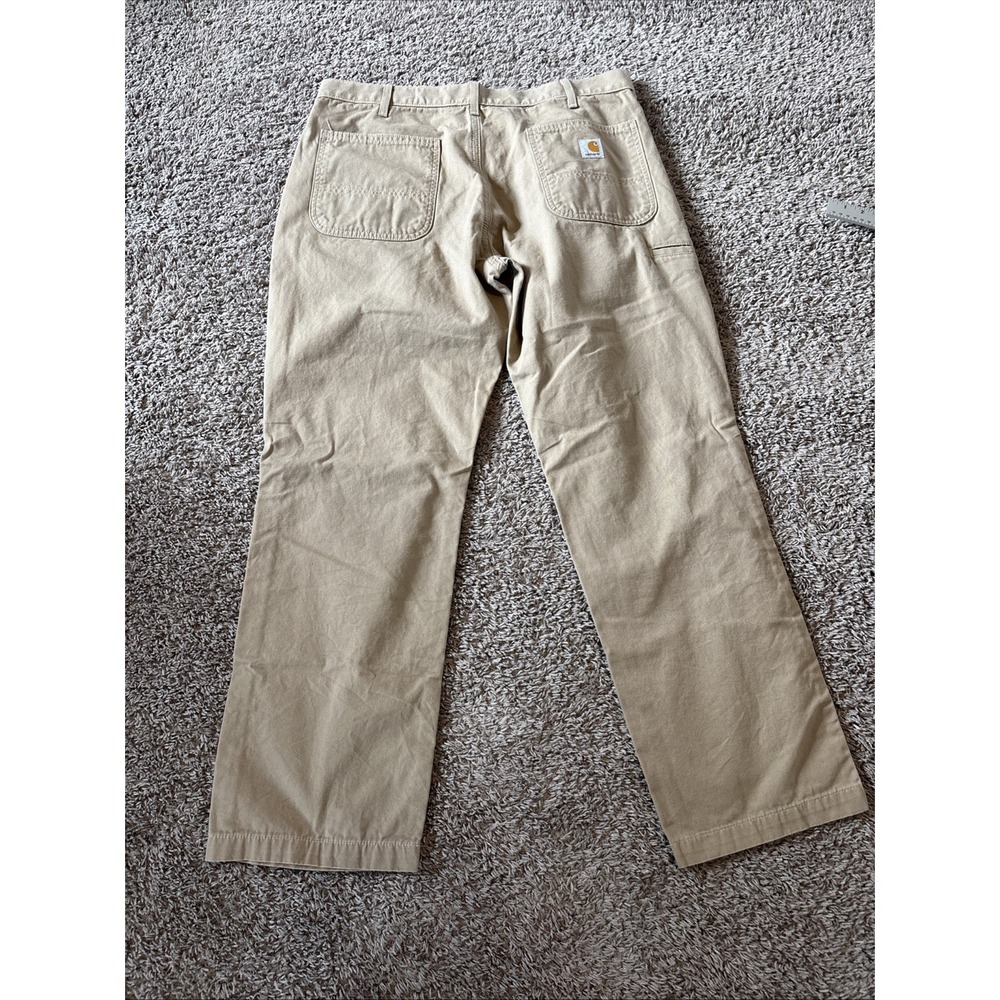 Carhartt Pants Mens 36x30 Brown Tan B299 GKH Carpenter Relaxed Canvas Work - Picture 5 of 5